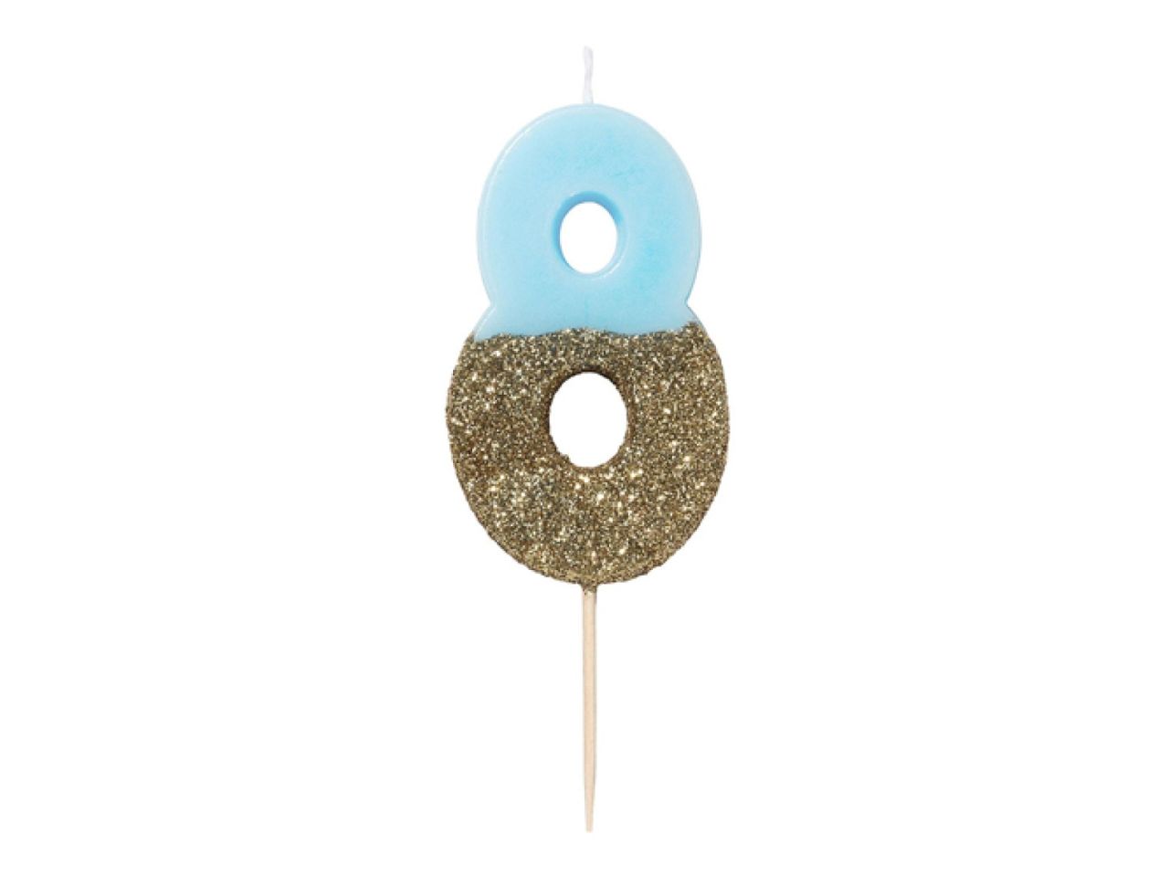 geburtstagskerze zahlenkerze 8 blau glitzer