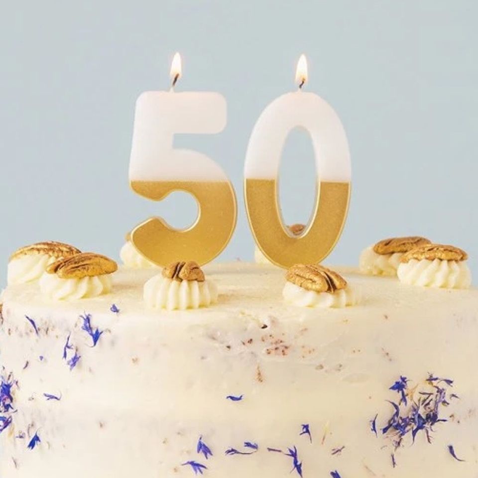 birthday candle number 5 gold