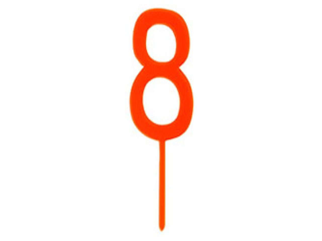 meri meri torten picker nummer 8 orange 11 cm