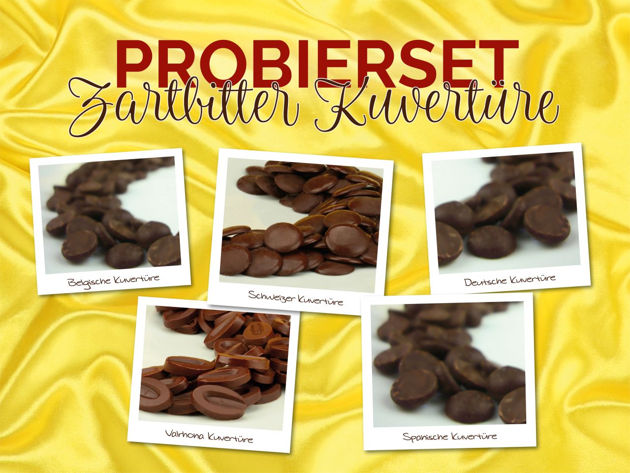 sample set of dark chocolate couverture 6x20g 120g