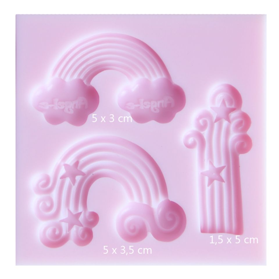 fondant mould rainbow cloud