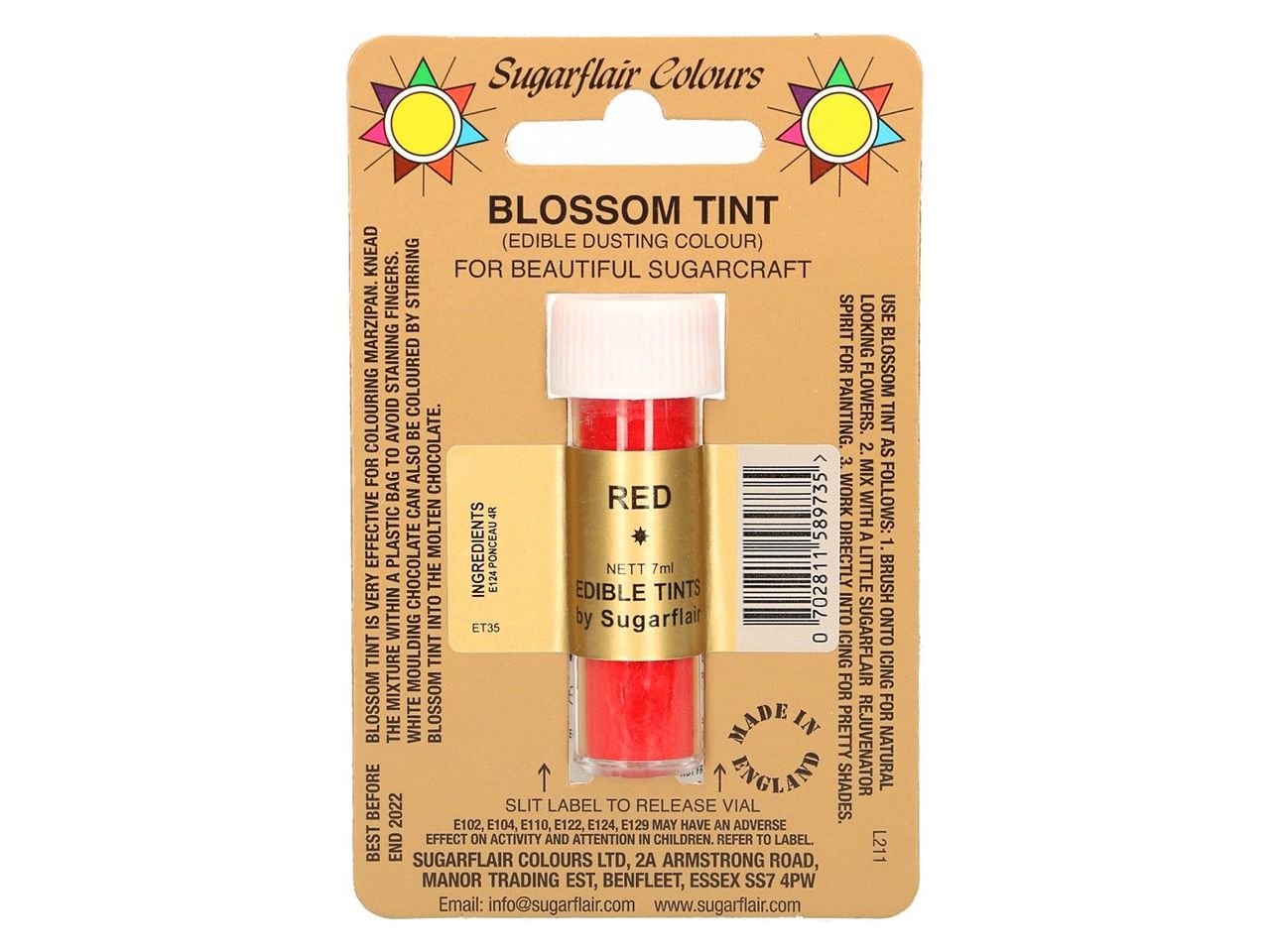 sugarflair puderfarbe red rot 7ml