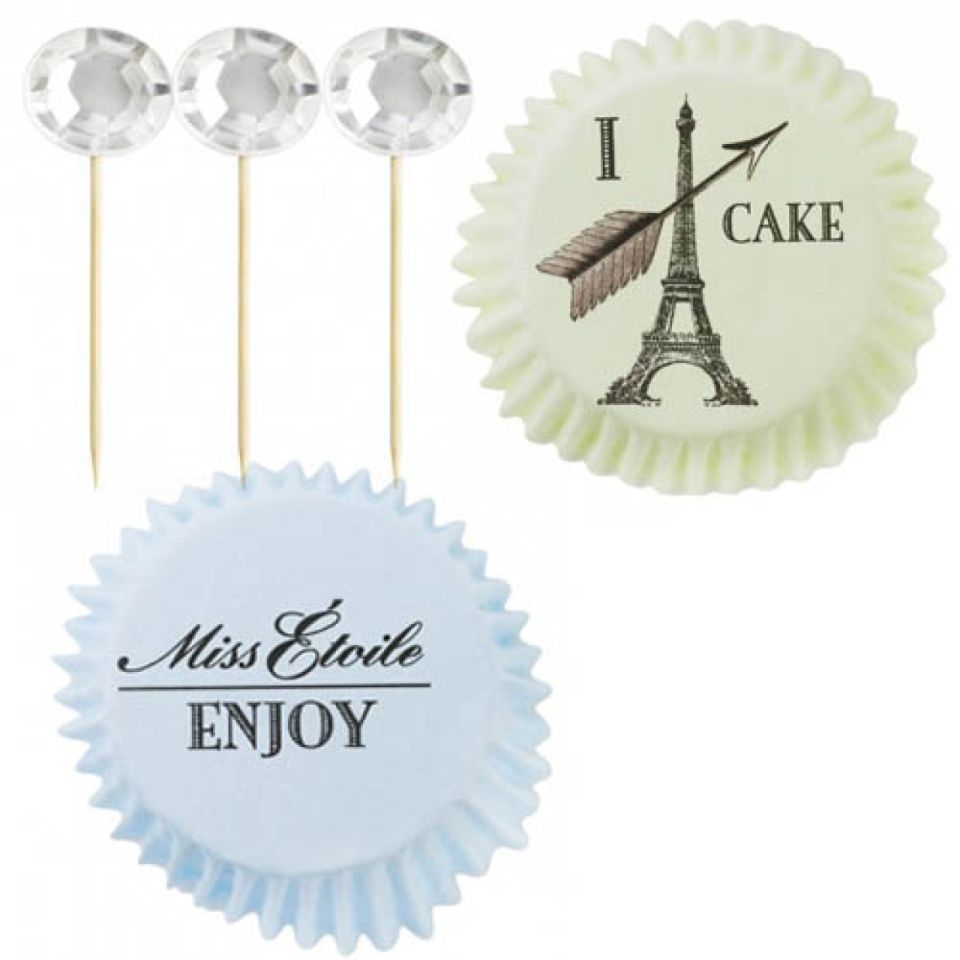 miss etoile cupcakes set 40 stck pastell