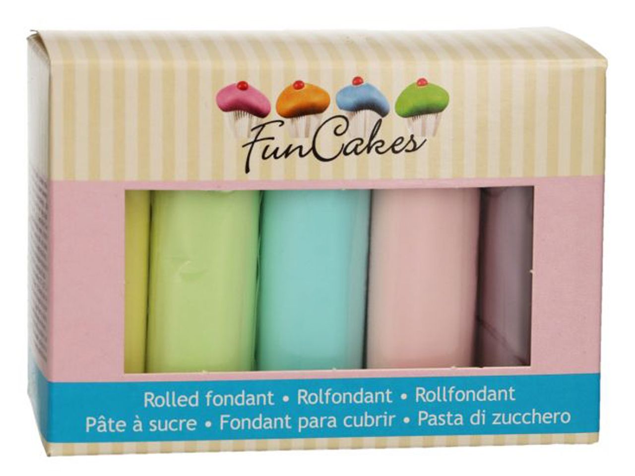 funcakes rollfondant multipack pastellfarben 5x100g