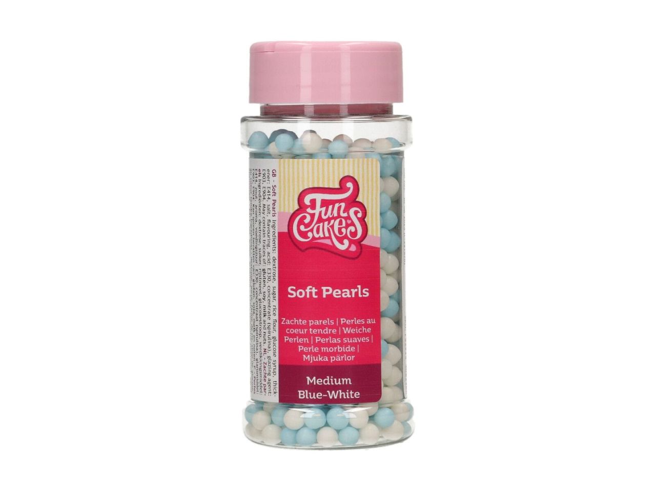 funcakes weiche zuckerperlen blau weiss 60g