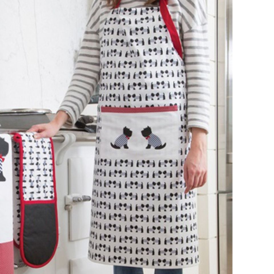 dogs cotton kitchen apron 90 x 70cm