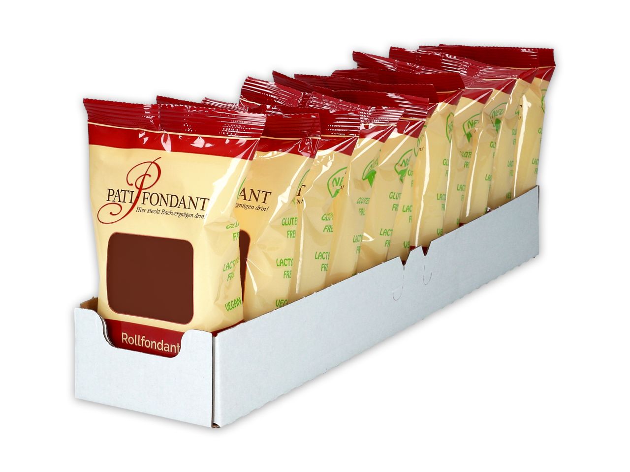 rollfondant premium plus kastanienbraun 250g 11 stueck im regalkarton
