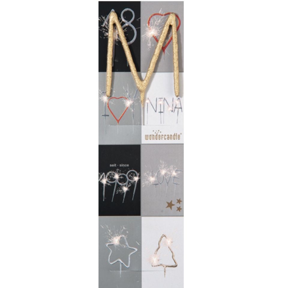 cake sparkler m gold 18 cm