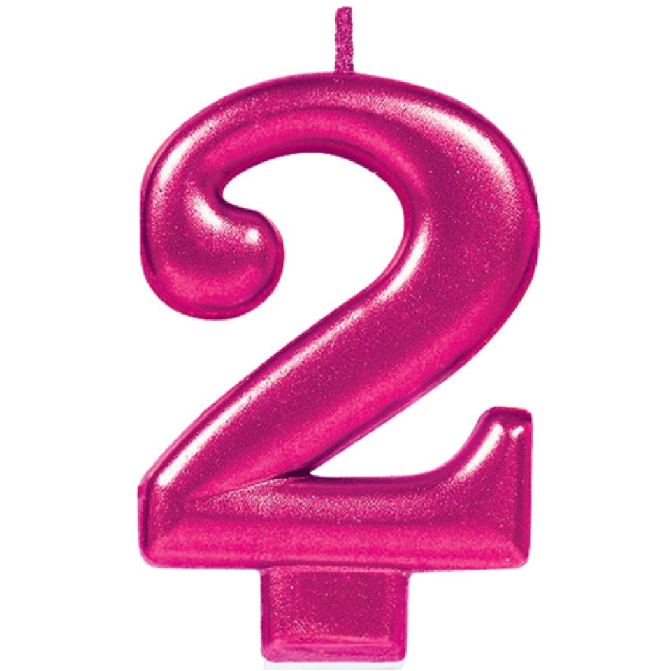 geburtstagskerze zahl 2 pink 8 cm