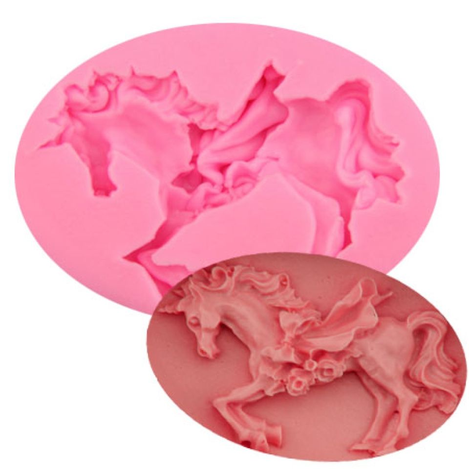 fondantform einhorn mit schleife