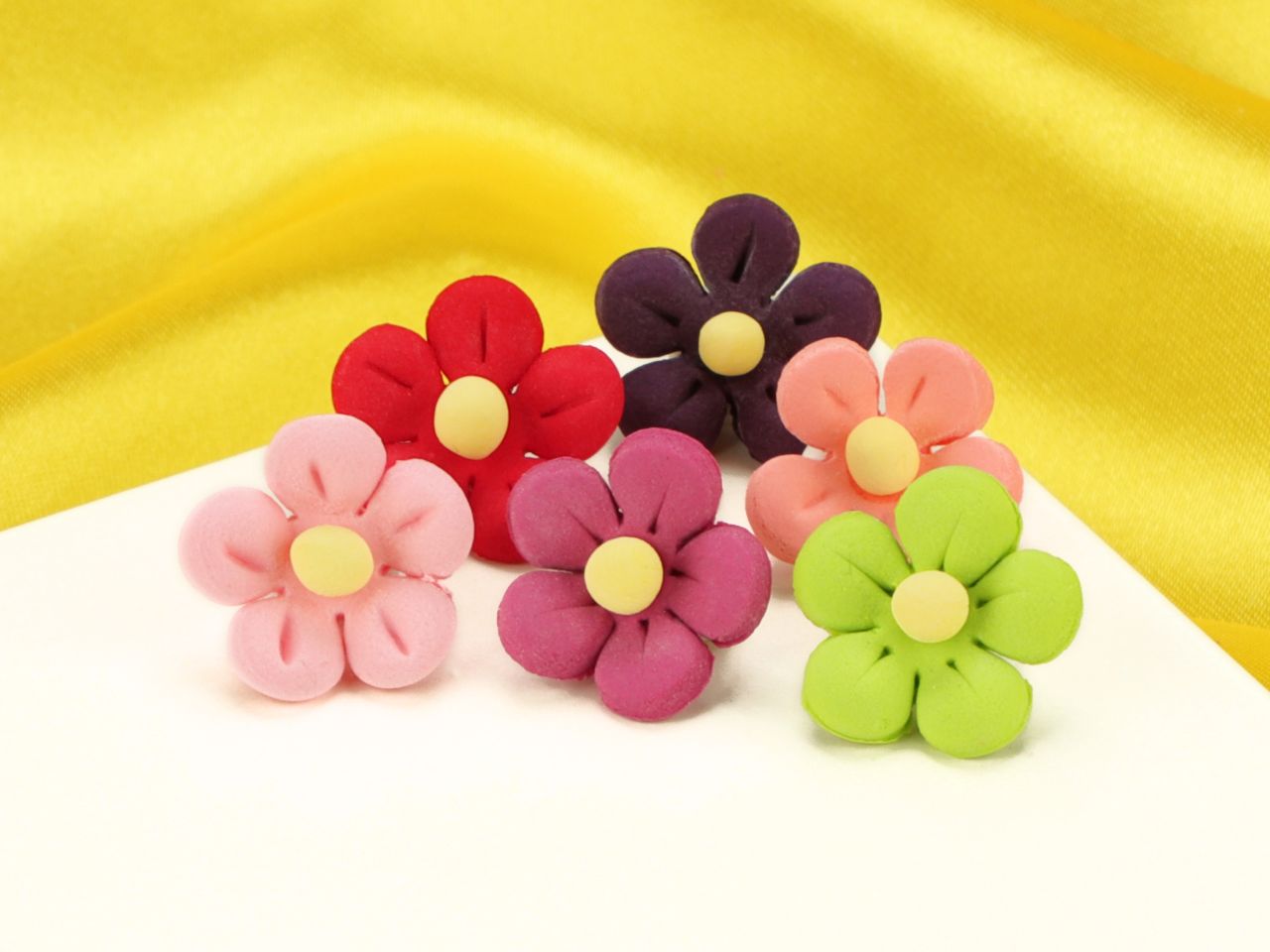 flowers 21mm multicoloured sugar 10 pieces