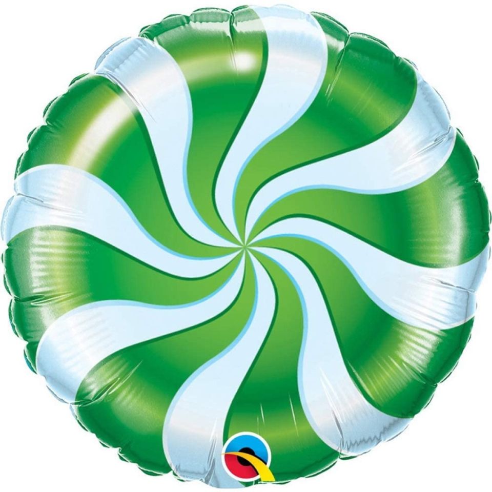folienballon candy swirl gruen 45 cm