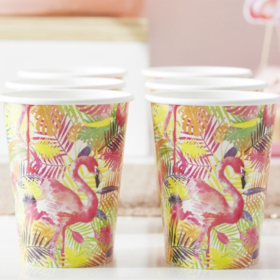partybecher flamingo 8 stueck 266 ml