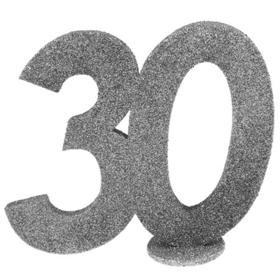 zahlentopper 30 silber 11x10 cm