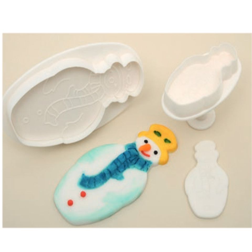 2 ausstecher mit auswerfer schneemann 5 8cm 10 cm