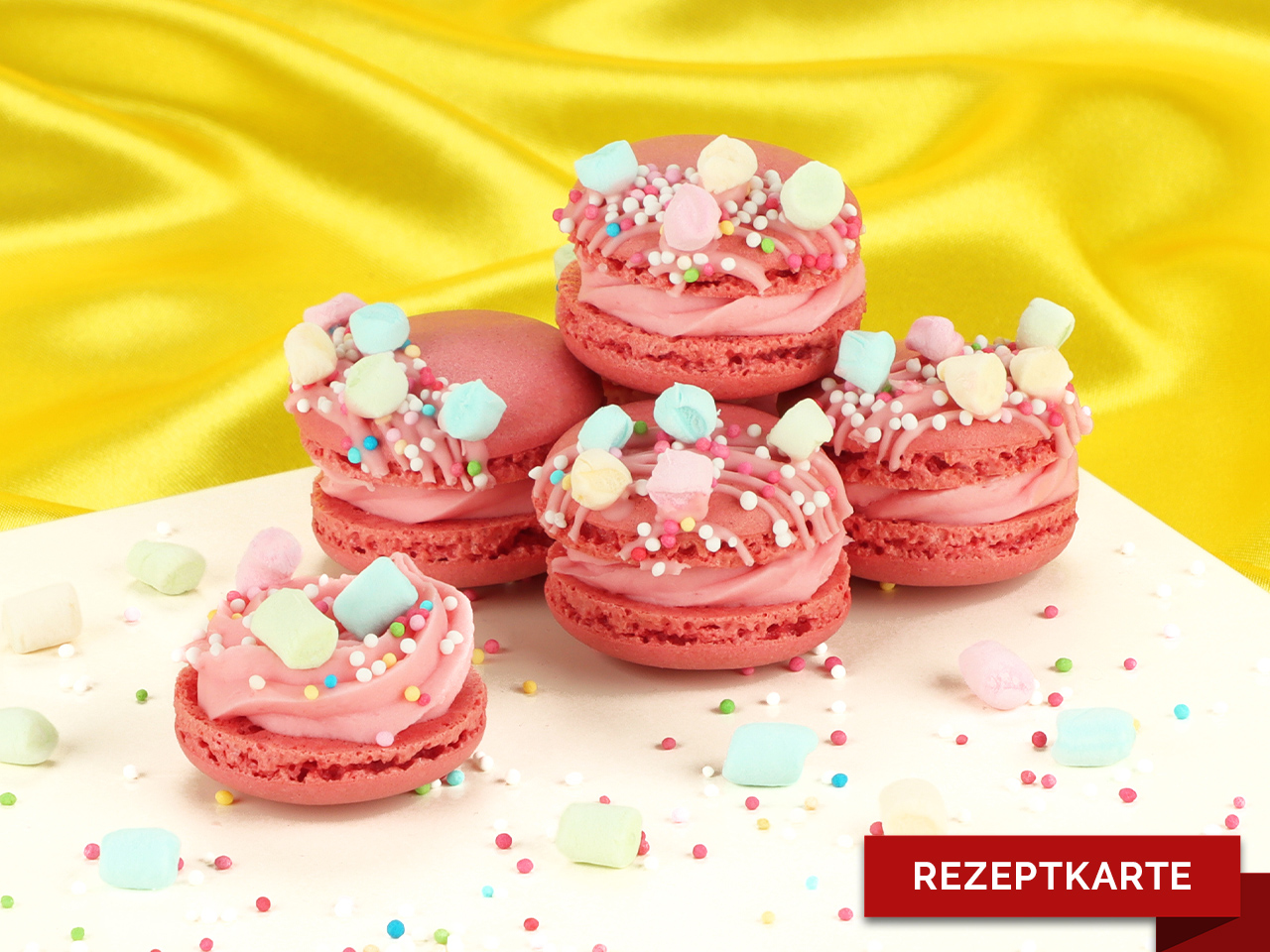 erdbeer milchshake macarons rezeptkarte