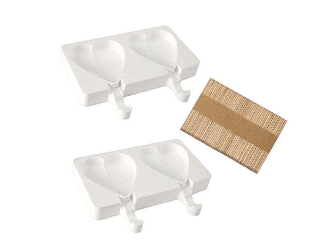 silikomart eisformen herzen 9 1cm inkl holzstiele