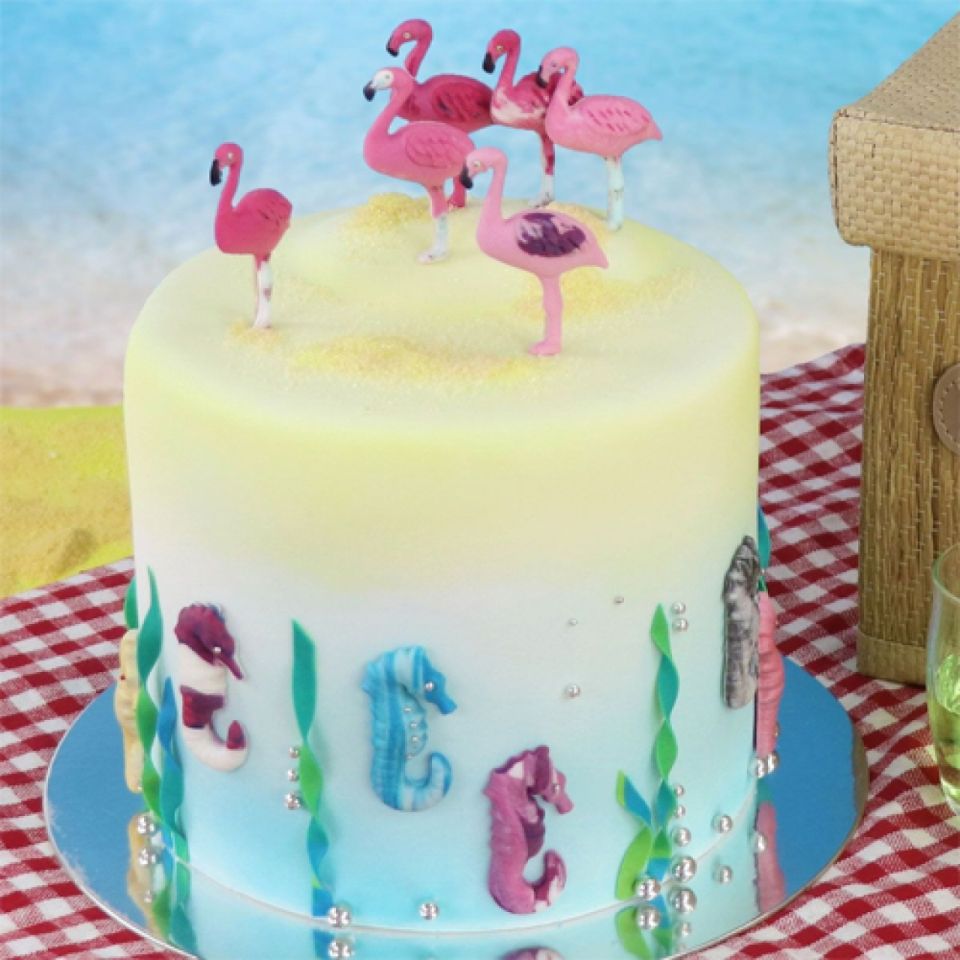 fondant seahorse and flamingo cutters set of 2