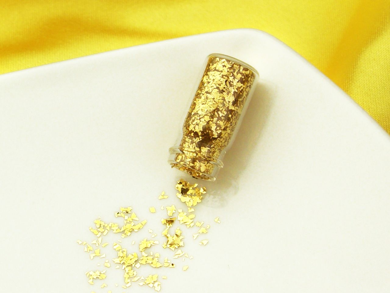 mini flacon flitter grob gold