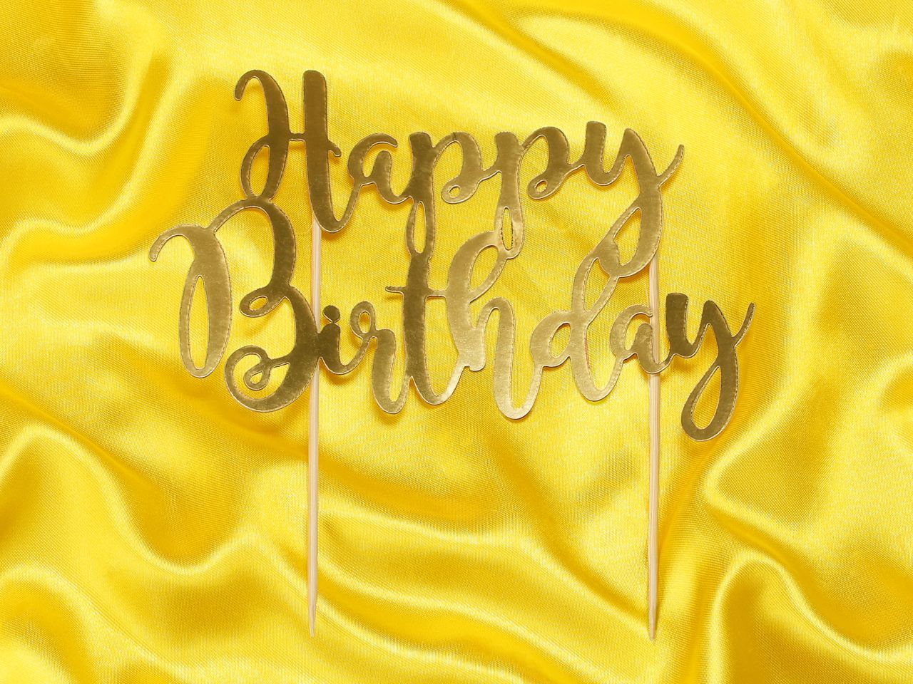 cake topper happy birthday gold