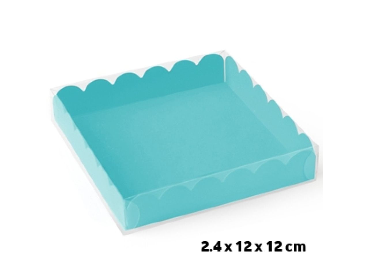 macaron box with lid for 4 macarons or biscuits light blue turquoise