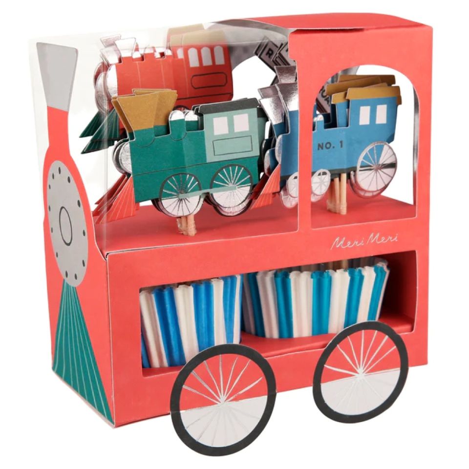 meri meri cupcakes set lokomotive