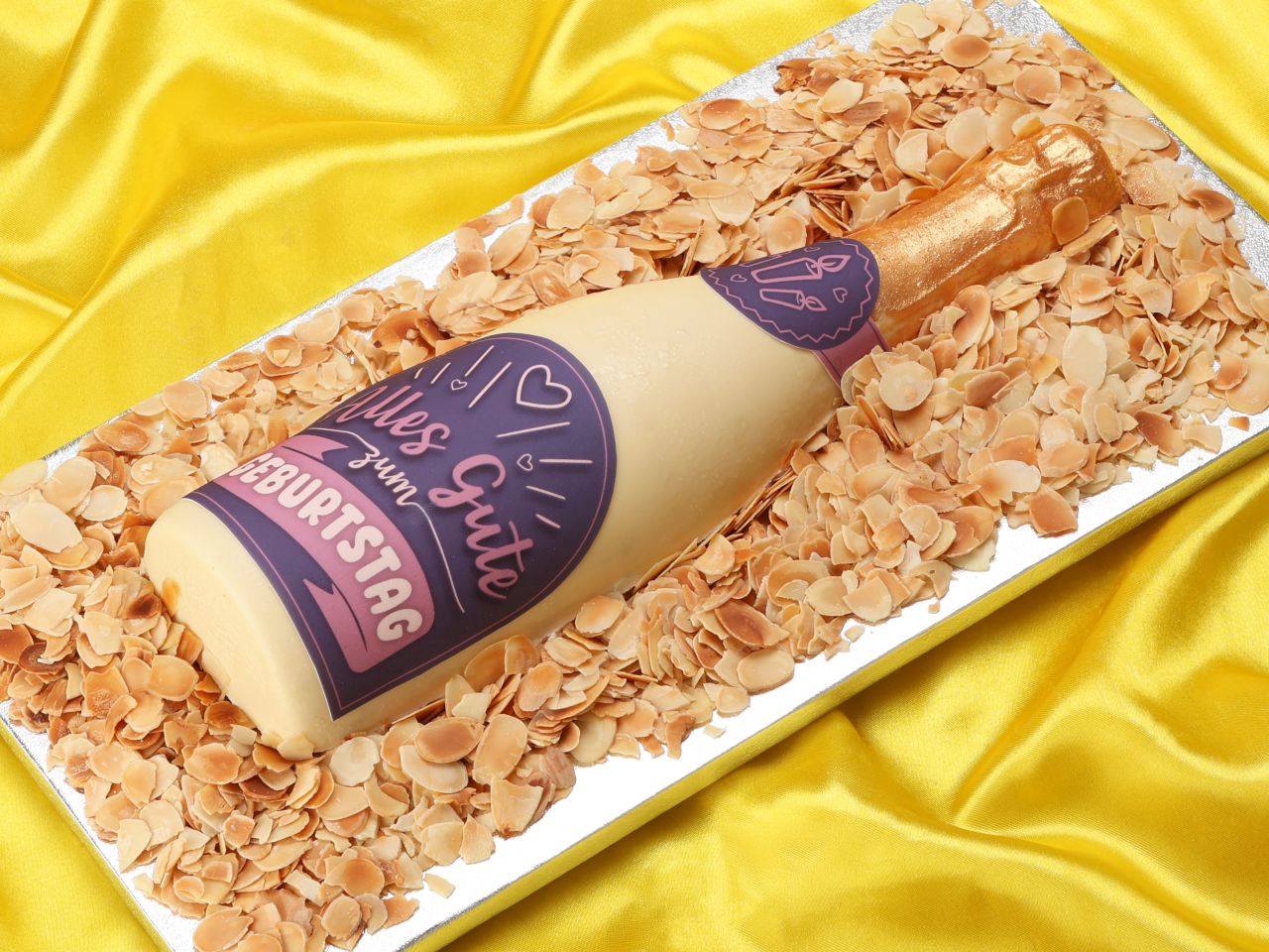 fondantpapier etiketten geburtstag fuer sektflasche