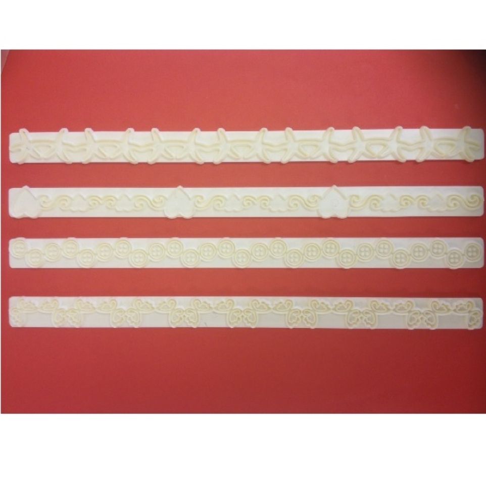 fmm no 4 decorative border cutter set for fondant and flower paste 4 pieces