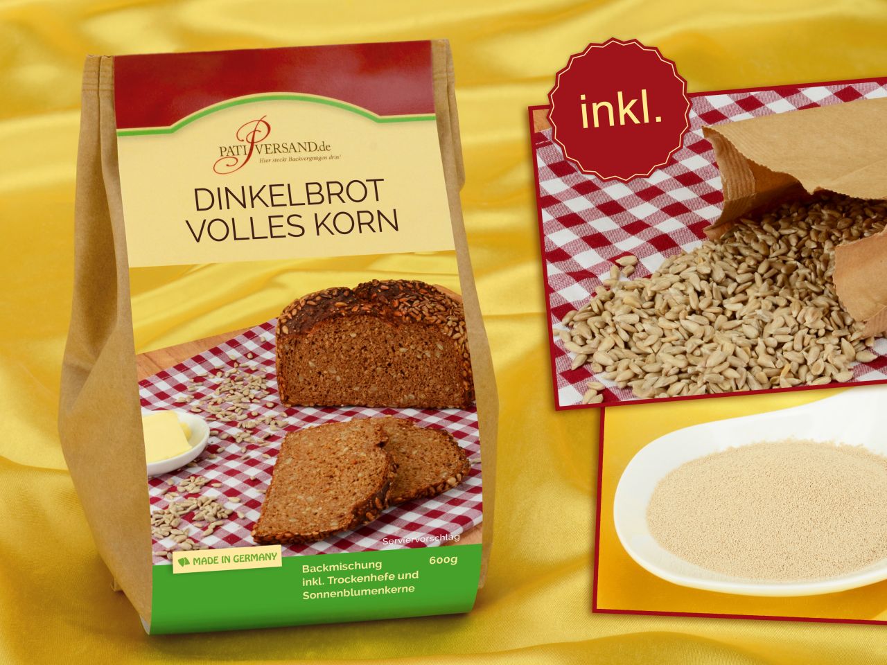 backmischung dinkelbrot volles korn 600g