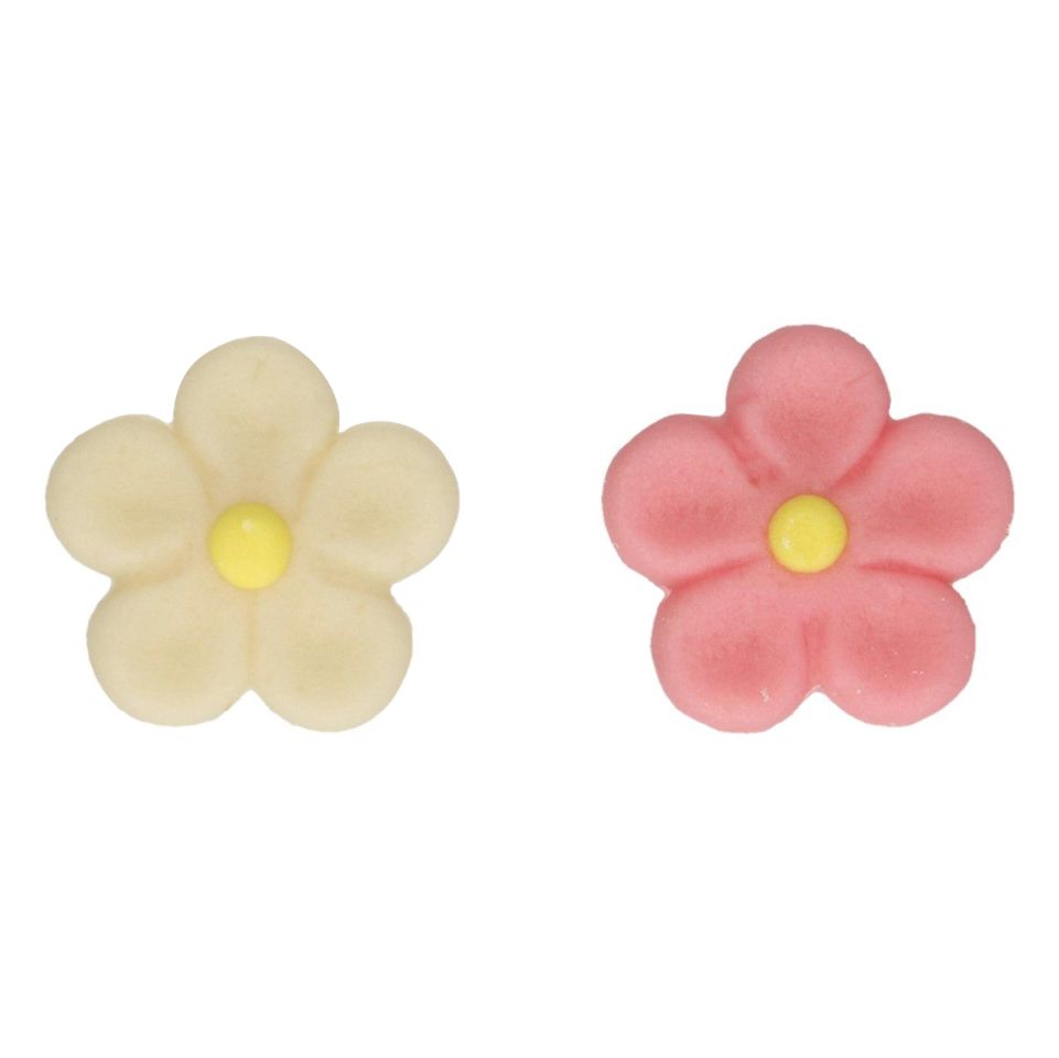 funcakes marzipanblumen margeriten weiss rosa 12 stueck