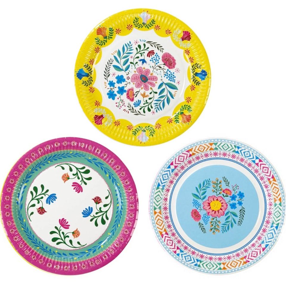 partyteller boho 12 stueck 23 cm