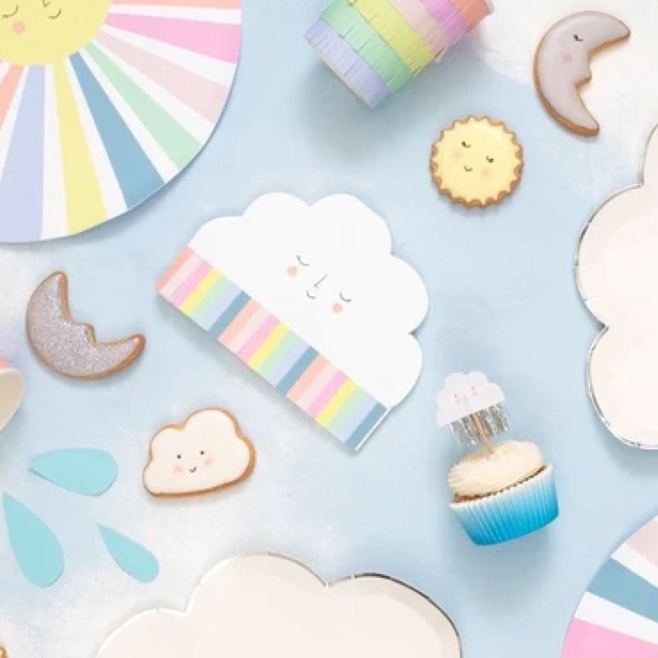 meri meri servietten baby shower wolke ca 16x12 cm 20 stk