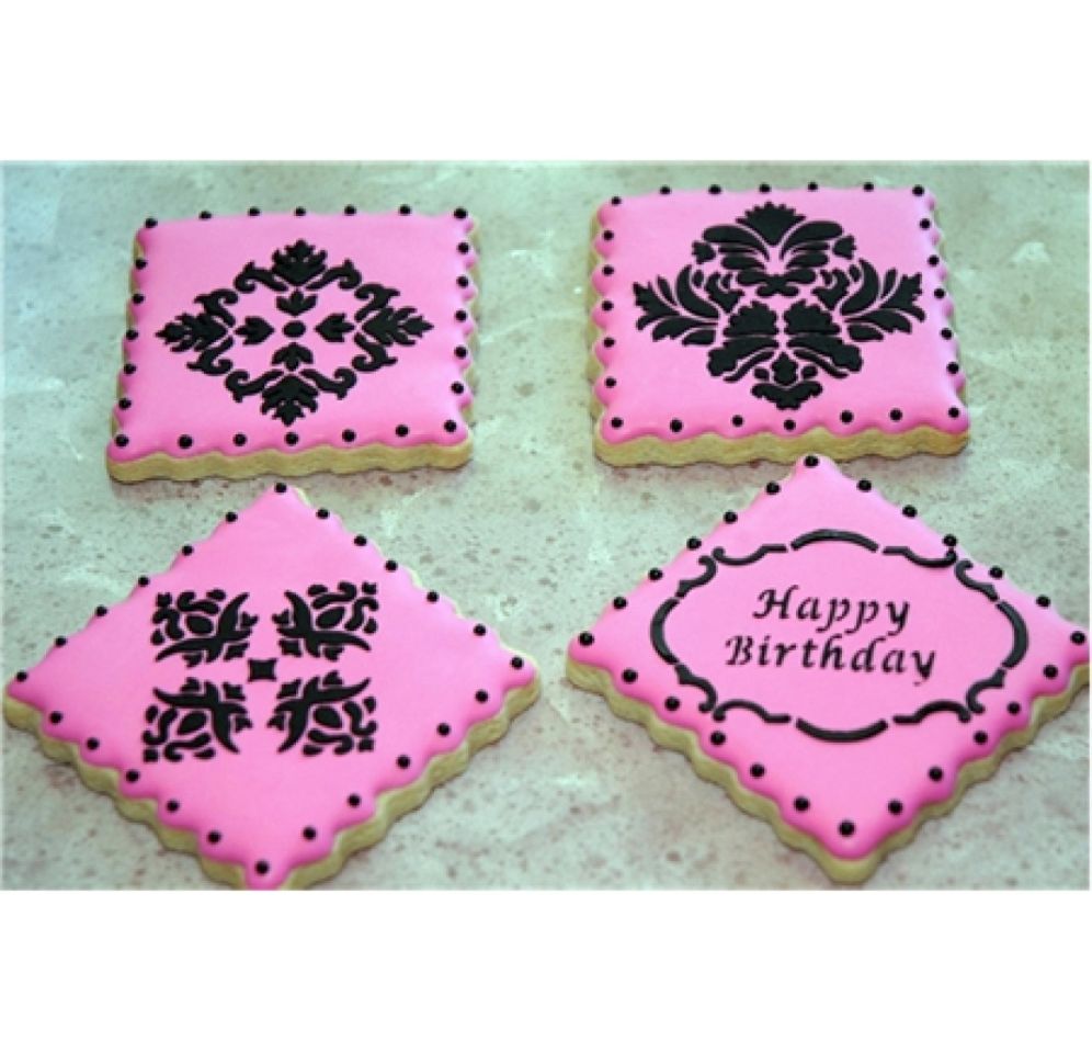 schablonen set monogram oval royal icing airbrush