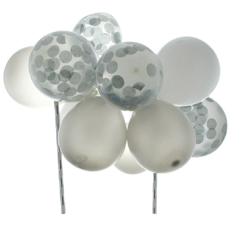 tortentopper ballons silber