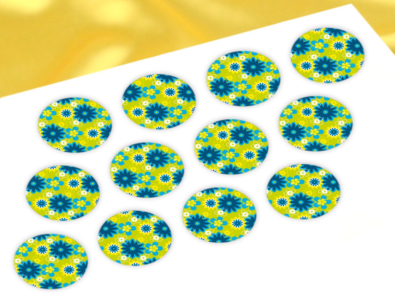 cupcake buttons blumen gruen 12 stueck