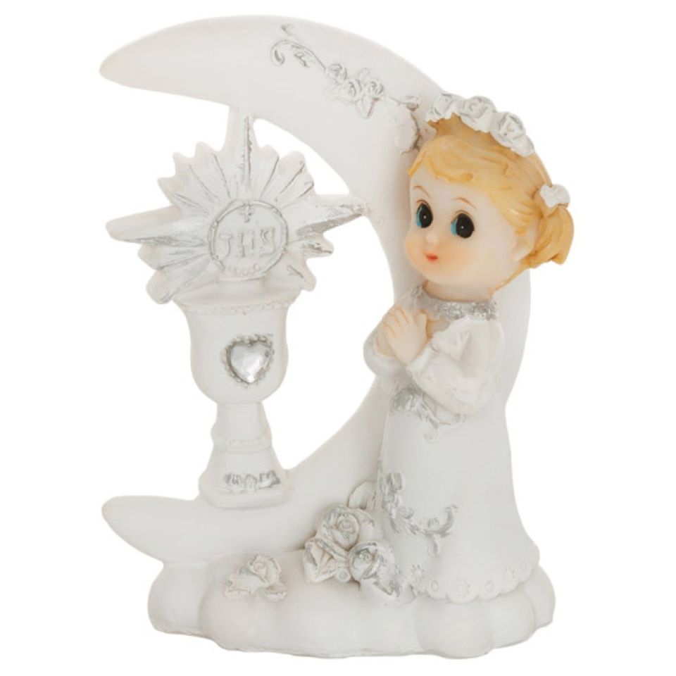 tortenfigur kommunion maedchen mit mond 9 cm