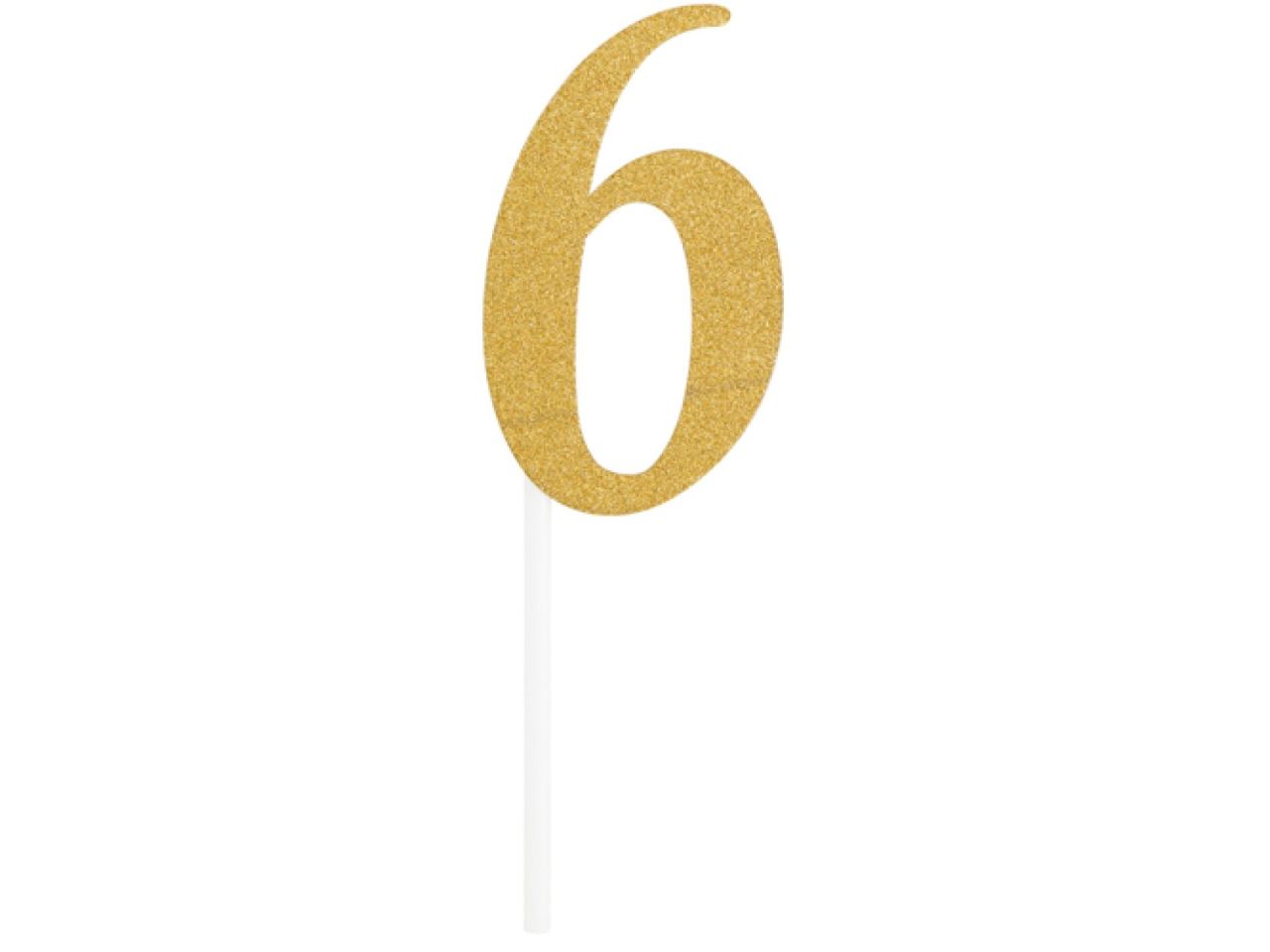 tortentopper zahl 6 gold 8 cm