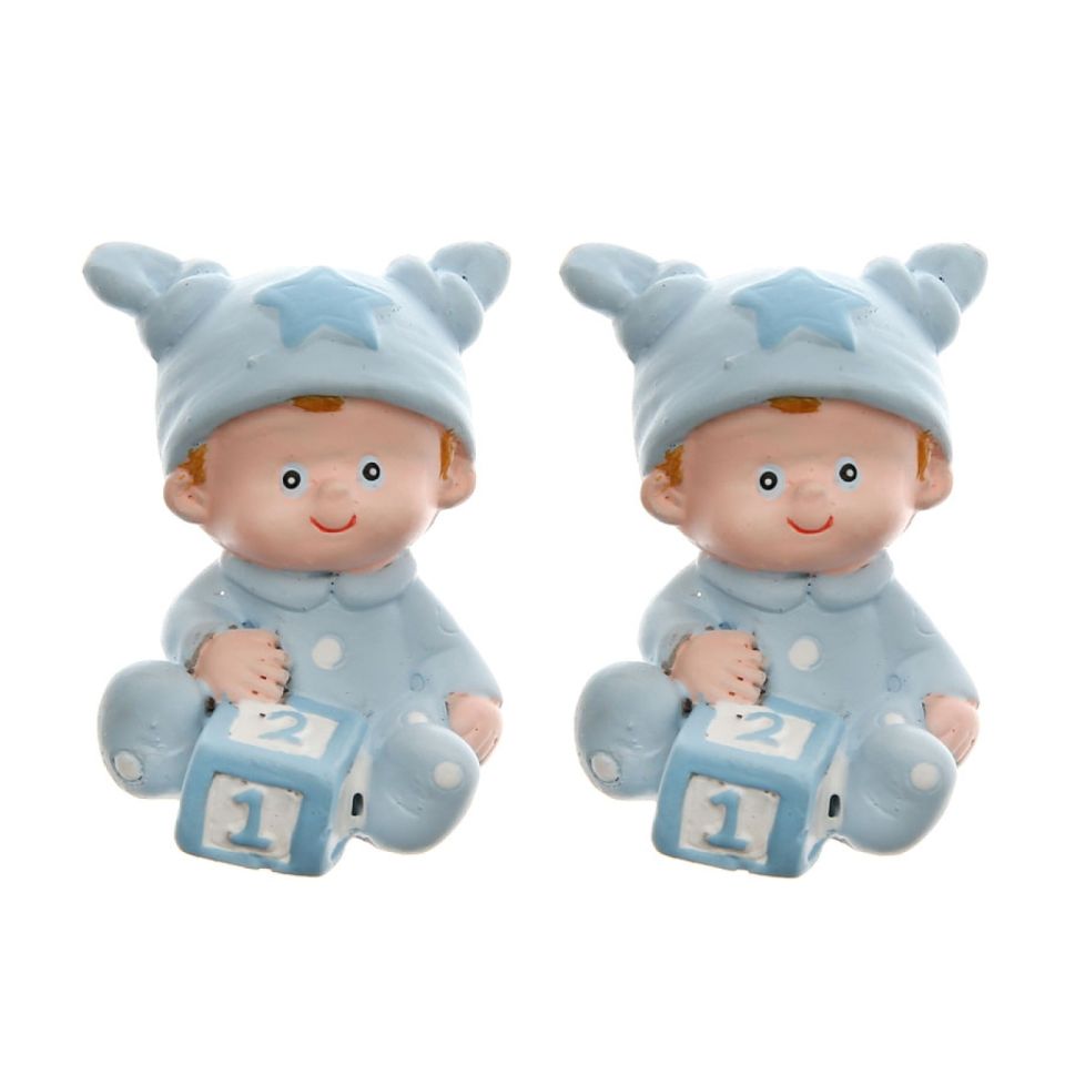 tortenfiguren baby 2 stueck hellblau