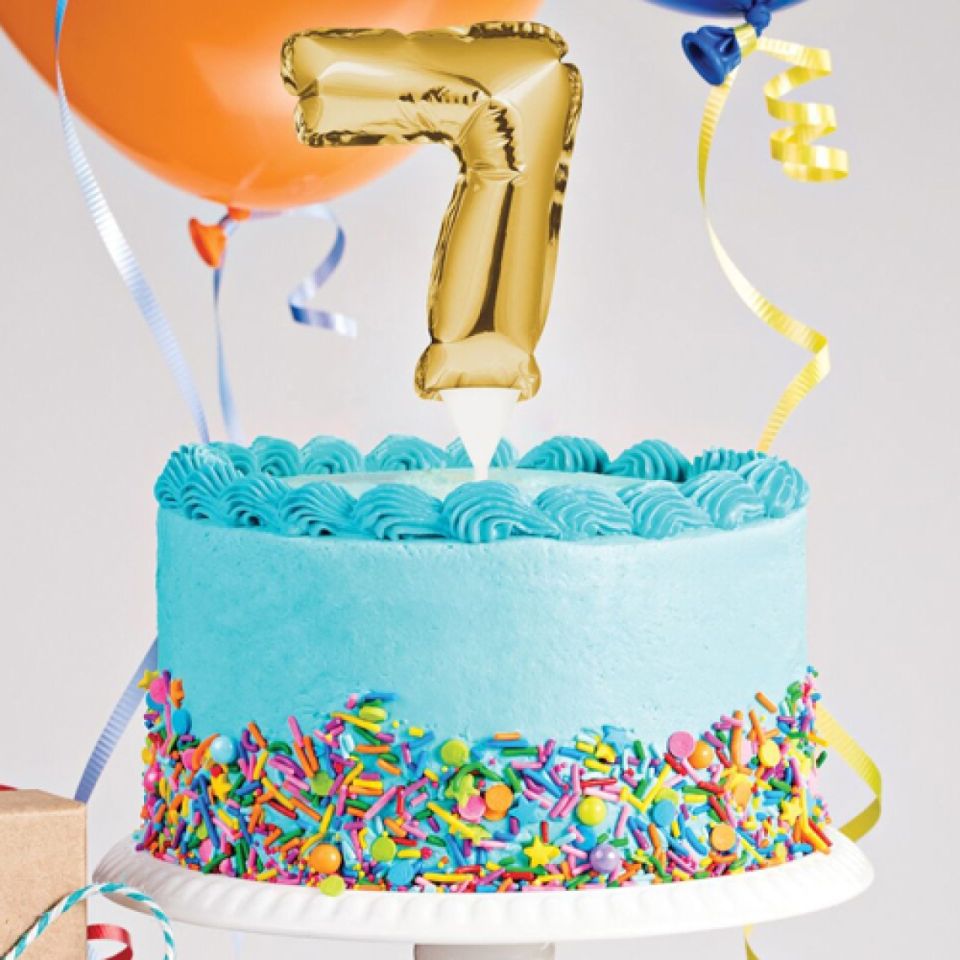 ballon topper zahl 7 gold 13 cm