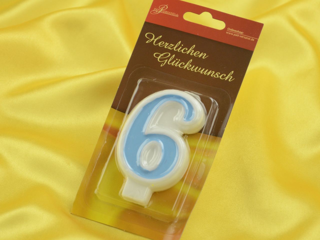 zahlenkerze blau 6