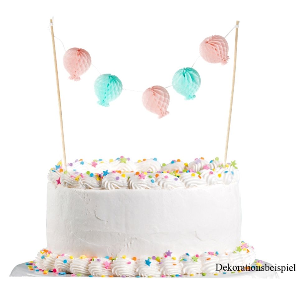 torten topper wabenwaelle luftballon girlande