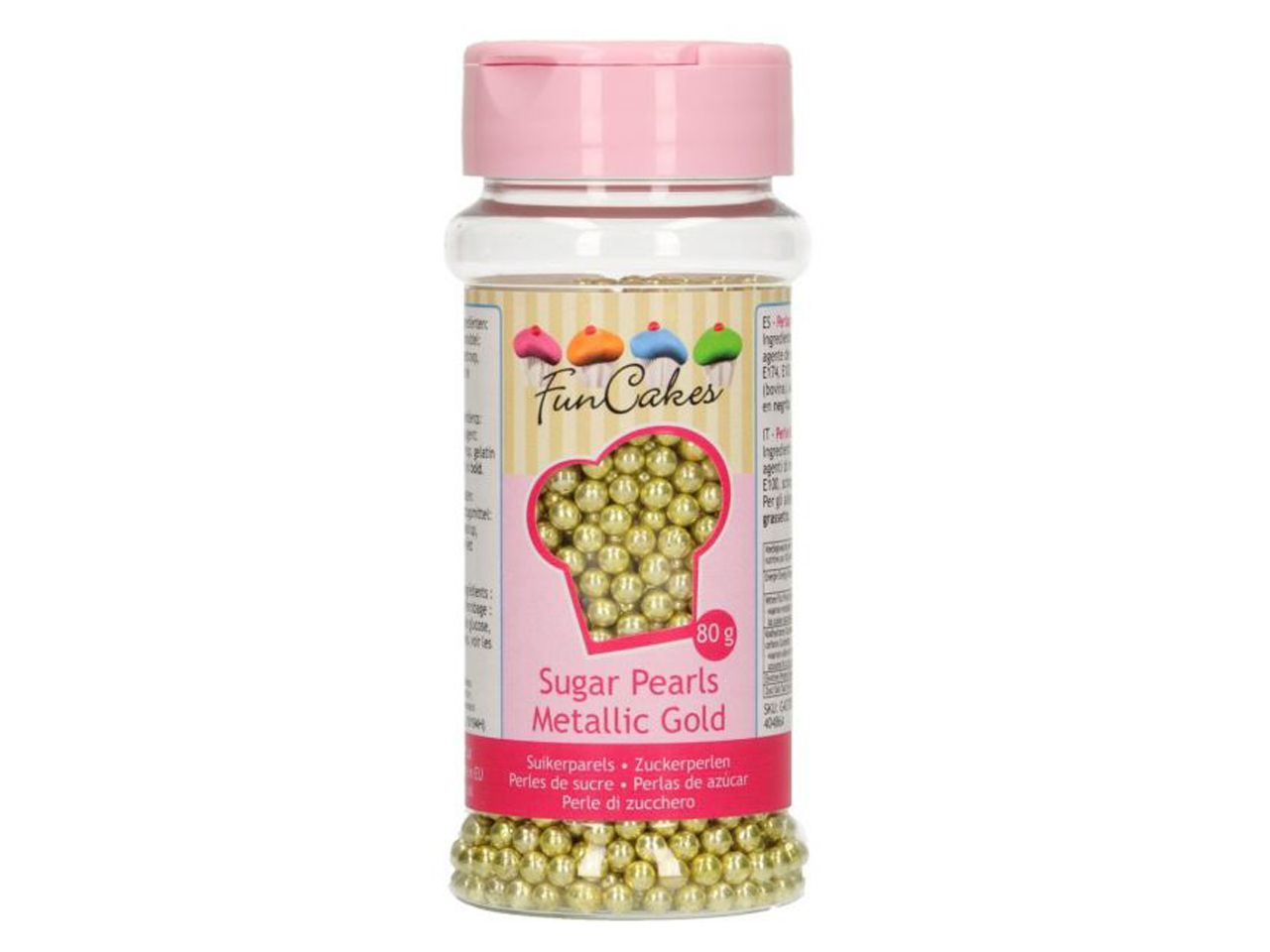 funcakes zuckerperlen metallic gold 80g