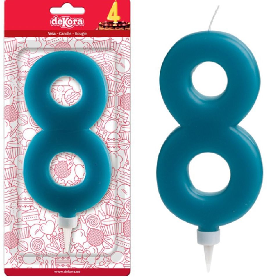 tortenkerze xl 8 15 cm blau