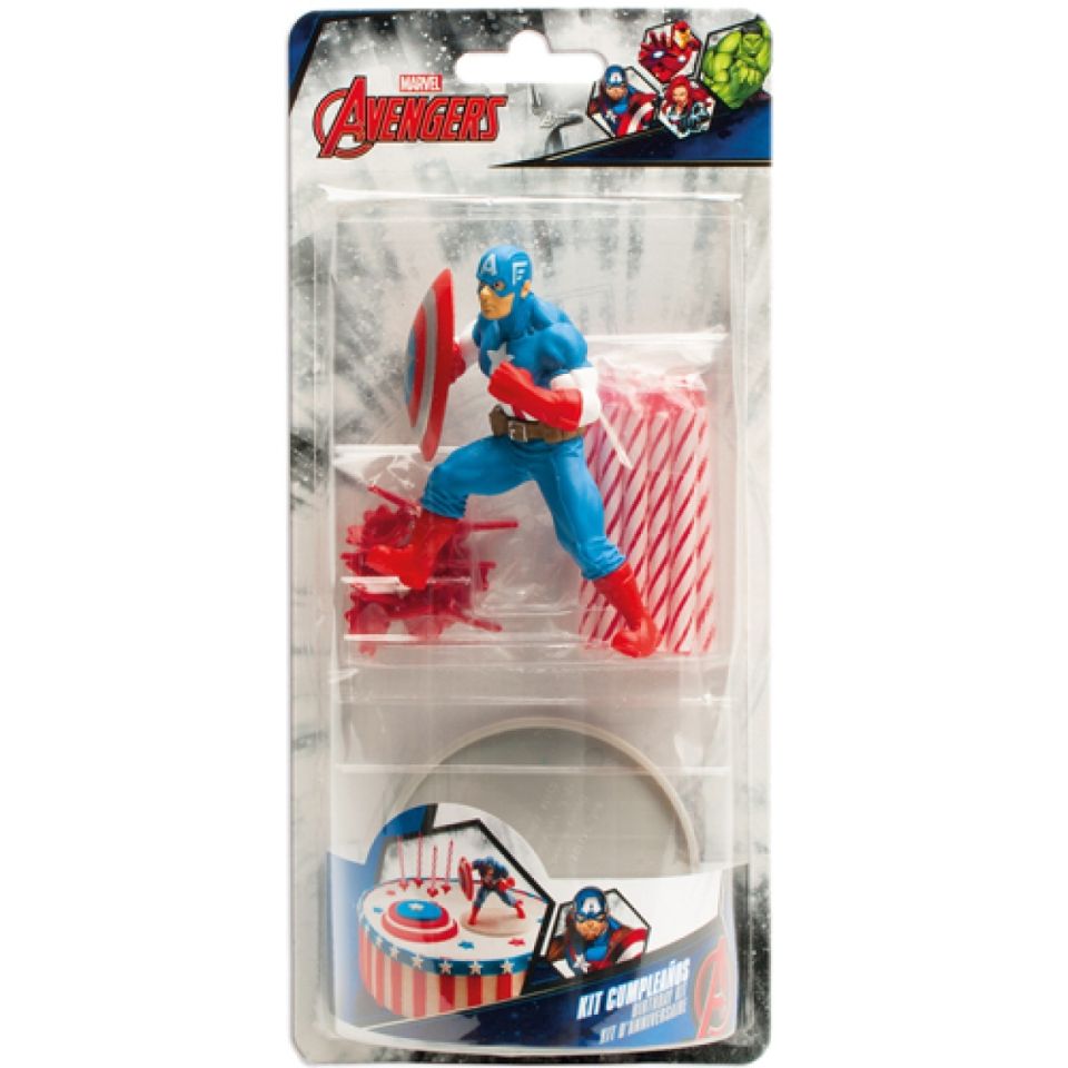 tortenfigur mit kerzen captain america set