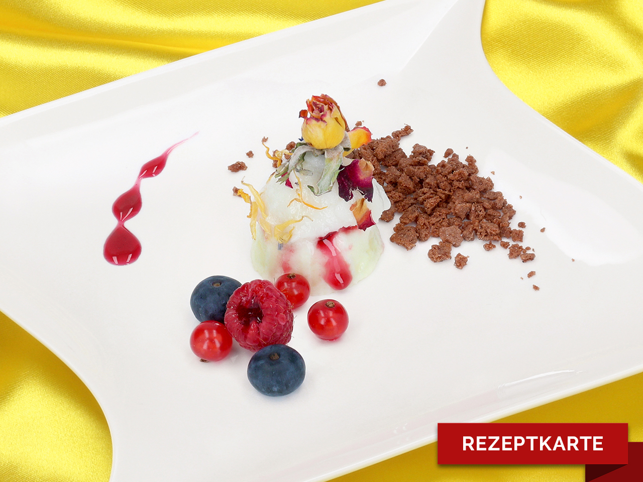 zitronensorbet auf sahnecreme rezeptkarte