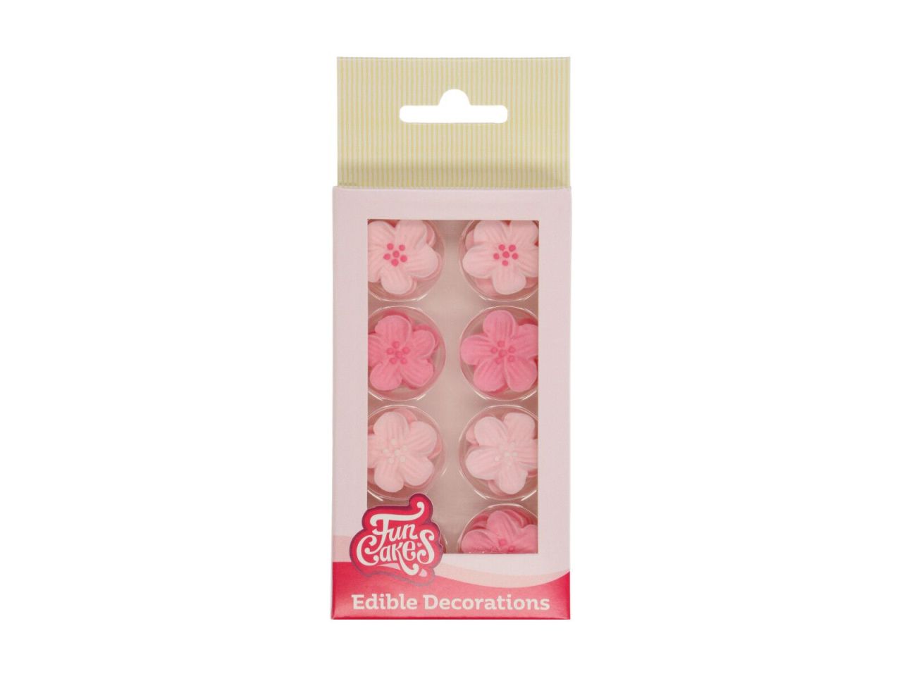 funcakes zuckerdekorationen rosa blumen 24 stueck