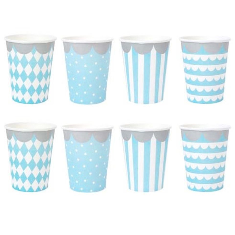 partybecher set blau 8 stueck