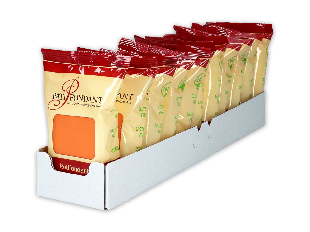 rollfondant premium plus orange 250g 11 stueck im regalkarton