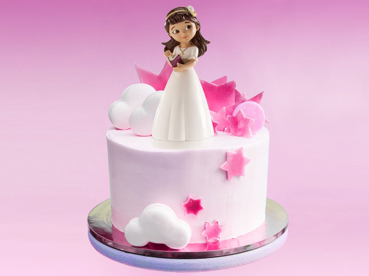 cake topper communion girl with diadem 13cm