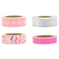 Klebeband Set Rosa und Bunte Streifen